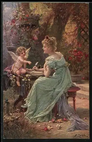 Künstler-AK Hans Zatzka: Inspiration