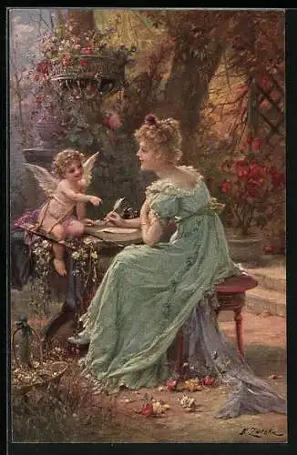 Künstler-AK Hans Zatzka: Inspiration