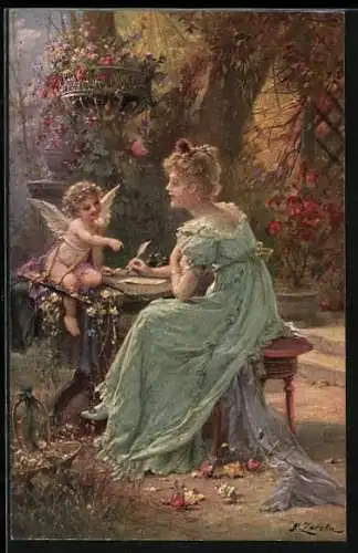 Künstler-AK Hans Zatzka: Inspiration