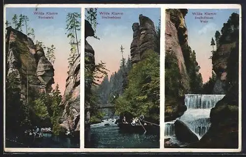 AK Wilde Klamm, Fuchsstein, Dreifussfelsen und Wehr