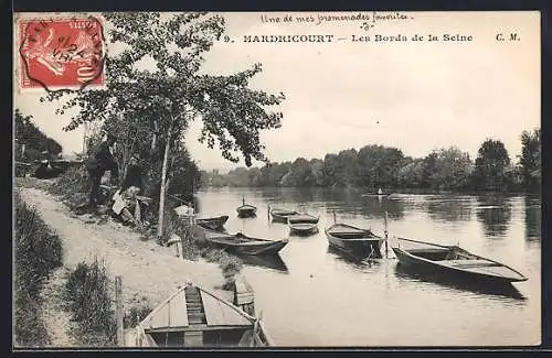 AK Hardricourt, Les Bords de la Seine