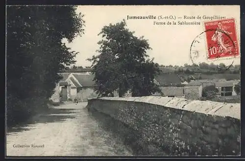 AK Jumeauville /S.-et-O., Route de Goupillières, Ferme de la Sablonnière