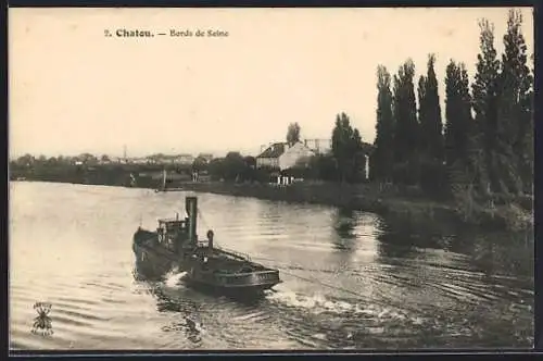 AK Chatou, Bords de Seine