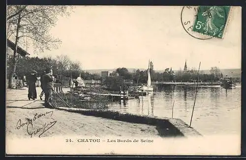 AK Chatou, Les Bords de Seine