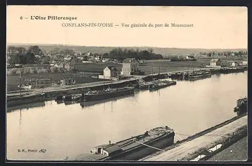 AK Conflans-Fin-d`Oise, Vue générale du port de Maurecourt