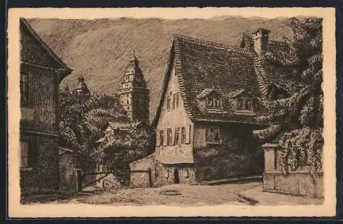 AK Aschaffenburg a. Main, Karlsberg mit Blick auf Schloss