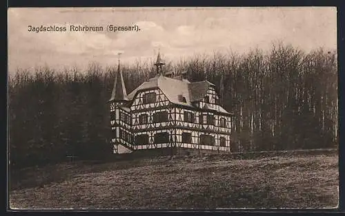 AK Rohrbrunn /Spessart, Partie am Jagdschloss