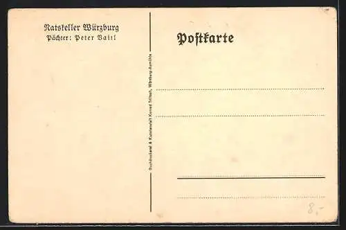 Künstler-AK Würzburg, Ratskeller, Deckengemälde