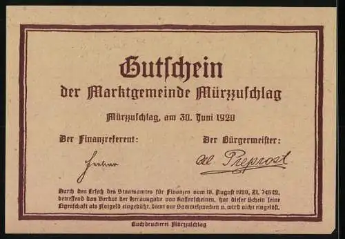 Notgeld Mürzzuschlag 1920, 10 Heller, Bärenkogelhaus und Bergsteigermotive