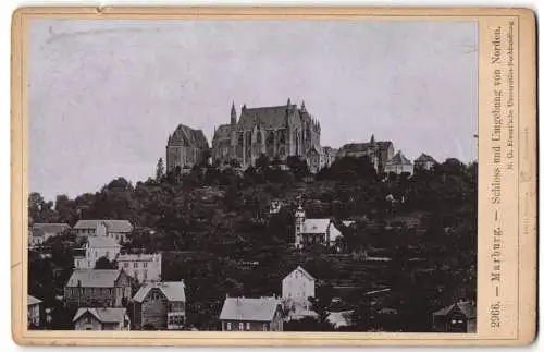 Fotografie Ernst Roepke, Wiesbaden, Ansicht Marburg, Schloss & Umgebung von Norden