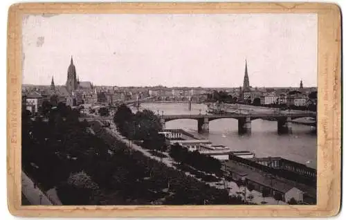 Fotografie Römmler & Jonas, Dresden, Ansicht Frankfurt / Main, Kleeblatt'sche Schwimm - und Badeanstalt, Stadtpanorama