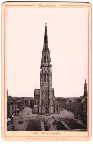 Fotografie Römmler & Jonas, Dresden, Ansicht Hamburg, Nicolaikirche mit Vorplatz