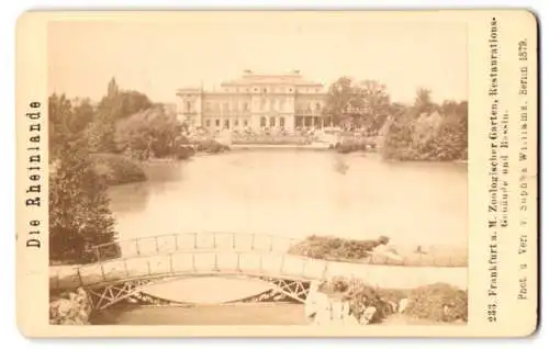 Fotografie Sophus Williams, Berlin, Ansicht Frankfurt / Main, Garten-Restauration im Zoologischen Garten um 1879