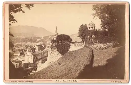 Fotografie C. Wild, Baden, Ansicht Baden-Baden, Neu-Schloss & Panorama