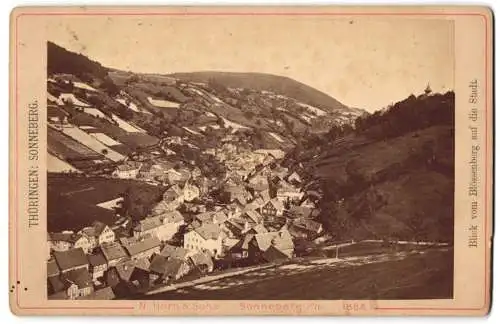 Fotografie N. Horn & Sohn, Sonneberg, Ansicht Sonneberg / Thüringen, Panorama um 1888