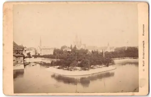 Fotografie G. Wolf, Konstanz, Ansicht Konstanz, Uferpartie mit Dom im Hintergrund