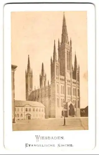 Fotografie unbekannter Fotograf, Ansicht Wiesbaden, Evangelische Kirche