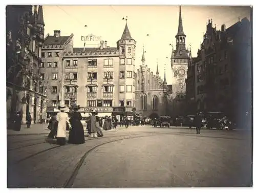 Fotografie unbekannter Fotograf, Ansicht München, Marienplatz, Cafe Perzel