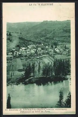 AK Trebas-les-Bains, Villeneuve au bord du Tarn