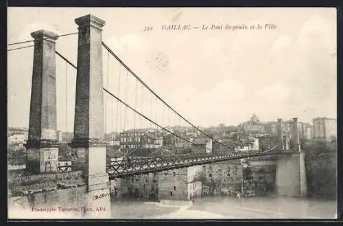 AK Gaillac, Le Pont Suspendu et la Ville