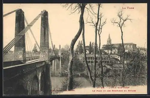 AK L`Isle-sur-Tarn, Le Pont et les Remparts du Rivage