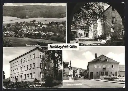 AK Stadtlengsfeld, Gesamtansicht, SV Diätsanatorium, Oberschule, Felda-Lichtspiele