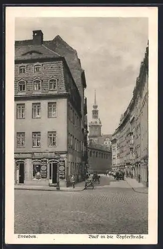 AK Dresden, Blick in die Töpferstrasse