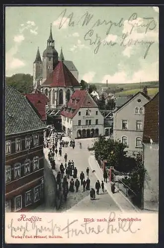 AK Rochlitz, Blick nach der Petrikirche