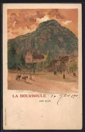 Lithographie La Bourboule, une ville