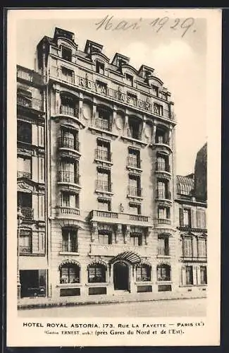 AK Paris X, Hotel Royal Astoria, 173, Rue la Fayette