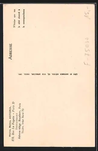 AK Paris X, Hotel Royal Astoria, 173, Rue la Fayette