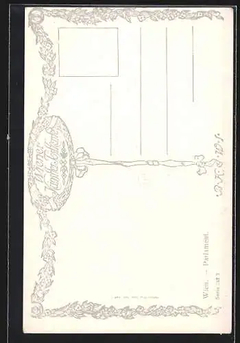 Künstler-AK J. Kalous: Wien, Parlament