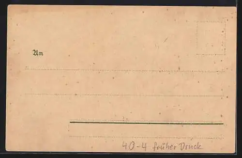 Lithographie Mann führt Affen an der Leine, früher Druck