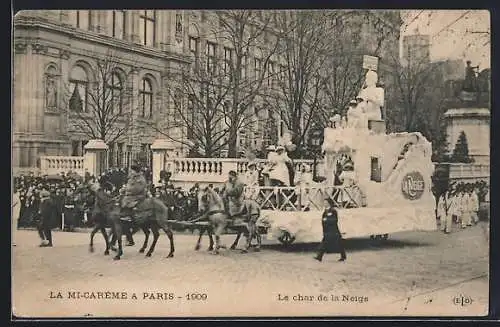 AK Paris, La Mi-Careme 1909, Le char de la Neige