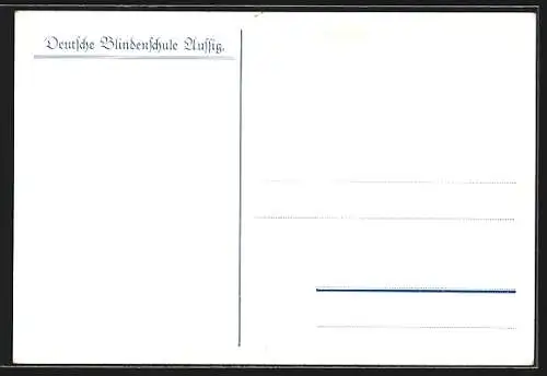 Künstler-AK Aussig, Deutsche Blindenschule