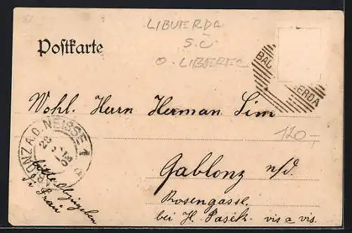 AK Bad Liebwerda, Blick auf grosses Gebäude