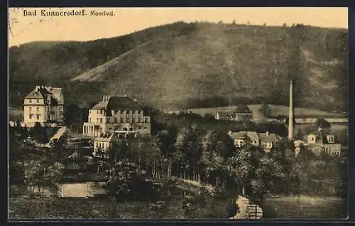 AK Bad Kunnersdorf, Ortsansicht mit Industriegebiet