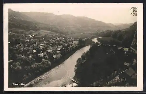 AK Malá Skála, Ortsansicht am Fluss