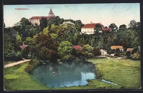 AK Grafenstein, Ortsansicht über den Weiher