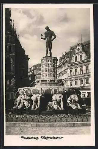 AK Reichenberg, Blick auf den Metznerbrunnen