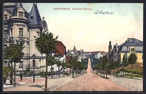 AK Reichenberg, Blick in die Radetzkystrasse