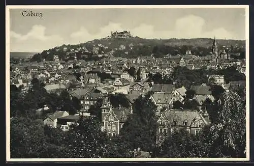 AK Coburg, Blick über die Dächer der Stadt