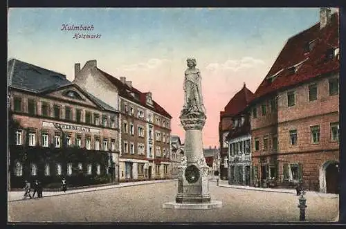 AK Kulmbach i. Bay., Statue auf dem Holzmarkt