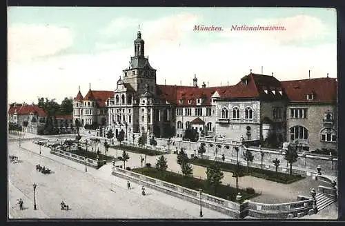 AK München, Blick zum Nationalmuseum