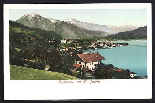 AK St. Quirin, Ortspanorama mit Tegernsee