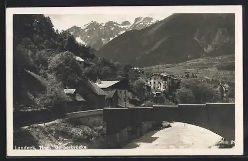 AK Landeck, Ortsansicht mit Gerberbrücke