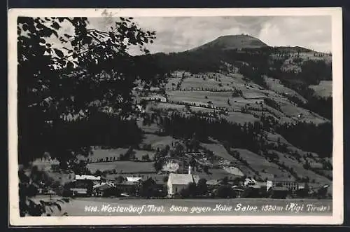 AK Westendorf, Ortsansicht gegen Hohe Salve