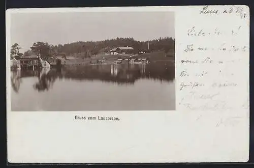 AK Lans, Partie am Lansersee mit Gebäuden am Wasser