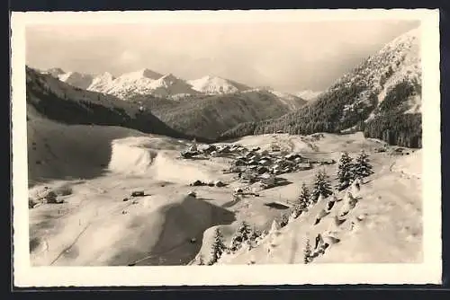 AK Berwang, Blick gegen die Lechtaler Alpen im Winter