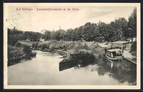 AK Bad Kissingen, Dampfschifflandeplatz an der Saline